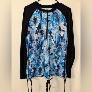 BesserBay Rash Guard Cinched Waist Sz 2XL Half‎ Zip